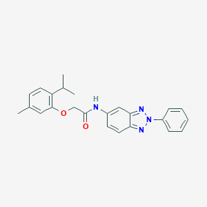 molecular formula C24H24N4O2 B317702 2-[5-METHYL-2-(PROPAN-2-YL)PHENOXY]-N-(2-PHENYL-2H-1,2,3-BENZOTRIAZOL-5-YL)ACETAMIDE 