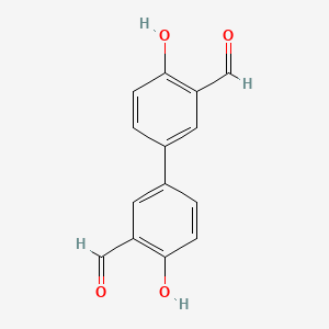 molecular formula C14H10O4 B3177030 4,4'-Dihydroxy-[1,1'-biphenyl]-3,3'-dicarbaldehyde CAS No. 125366-78-1