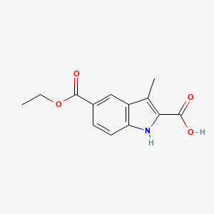 molecular formula C13H13NO4 B3177118 5-(Ethoxycarbonyl)-3-methyl-1H-indole-2-carboxylic acid CAS No. 1312690-33-7