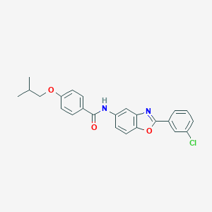 molecular formula C24H21ClN2O3 B317730 N-[2-(3-chlorophenyl)-1,3-benzoxazol-5-yl]-4-(2-methylpropoxy)benzamide 