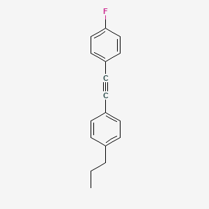 molecular formula C17H15F B3177312 Benzene, 1-[(4-fluorophenyl)ethynyl]-4-propyl- CAS No. 145698-32-4