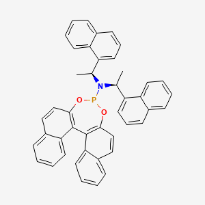 molecular formula C44H34NO2P B3178029 N,N-bis[(1S)-1-naphthalen-1-ylethyl]-12,14-dioxa-13-phosphapentacyclo[13.8.0.02,11.03,8.018,23]tricosa-1(15),2(11),3,5,7,9,16,18,20,22-decaen-13-amine CAS No. 342813-26-7
