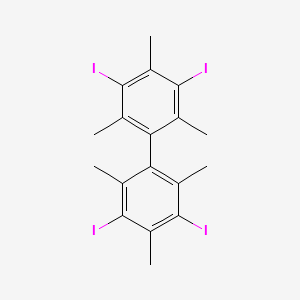 molecular formula C18H18I4 B3178095 3,3',5,5'-Tetraiodo-2,2',4,4',6,6'-hexamethyl-1,1'-biphenyl CAS No. 37055-19-9
