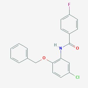 molecular formula C20H15ClFNO2 B317812 N-[2-(benzyloxy)-5-chlorophenyl]-4-fluorobenzamide 