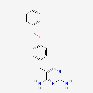 molecular formula C18H18N4O B3178324 5-[(4-Benzyloxy)benzyl]-2,4-diaminopyrimidine CAS No. 49873-11-2