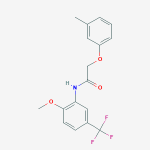 molecular formula C17H16F3NO3 B317839 N-[2-methoxy-5-(trifluoromethyl)phenyl]-2-(3-methylphenoxy)acetamide 