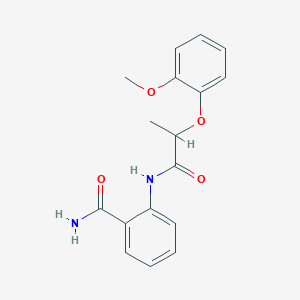 molecular formula C17H18N2O4 B317883 2-{[2-(2-Methoxyphenoxy)propanoyl]amino}benzamide 