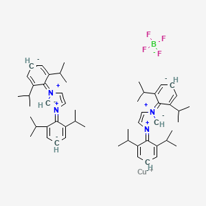 molecular formula C54H74BCuF4N4-2 B3178996 Bis(1,3-bis(2,6-diisopropylphenyl)imidazol-2-ylidene)copper(I) tetrafluoroborate CAS No. 886061-48-9