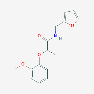 molecular formula C15H17NO4 B317901 N-(2-furylmethyl)-2-(2-methoxyphenoxy)propanamide 