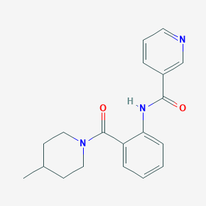 molecular formula C19H21N3O2 B317905 N-{2-[(4-methyl-1-piperidinyl)carbonyl]phenyl}nicotinamide 