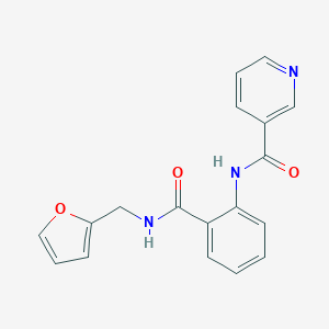 molecular formula C18H15N3O3 B317911 N-(2-{[(2-furylmethyl)amino]carbonyl}phenyl)nicotinamide 