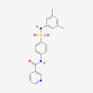 molecular formula C20H19N3O3S B317916 N-{4-[(3,5-dimethylanilino)sulfonyl]phenyl}nicotinamide 