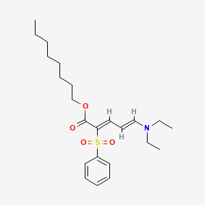 molecular formula C23H35NO4S B3179255 Octyl 5-(Diethylamino)-2-(phenylsulfonyl)-2,4-pentadienoate CAS No. 98835-90-6