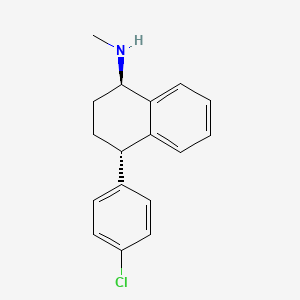 molecular formula C17H18ClN B3179306 (1RS,4SR)-4-(4-Chlorophenyl)-N-methyl-1,2,3,4-tetrahydronaphthalen-1-amine CAS No. 107538-97-6