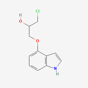 molecular formula C11H12ClNO2 B3179316 (2RS)-1-Chloro-3-(1H-indol-4-yloxy)propan-2-ol CAS No. 130115-66-1