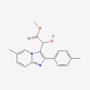 molecular formula C18H18N2O3 B3179364 Methyl alpha-Hydroxy-6-methyl-2-(4-methylphenyl)imidazo[1,2-a]pyridine-3-acetate CAS No. 258273-49-3