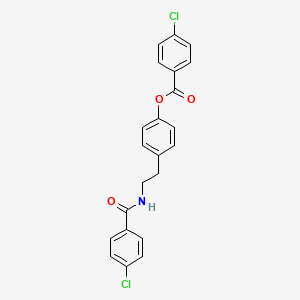 molecular formula C22H17Cl2NO3 B3179402 N,O-Bis-(4-chlorobenzoyl)tyramine CAS No. 41859-56-7