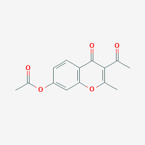 molecular formula C14H12O5 B3179441 3-acetyl-2-methyl-4-oxo-4H-chromen-7-yl acetate CAS No. 52751-48-1