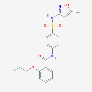 molecular formula C20H21N3O5S B317970 N-(4-{[(5-methyl-3-isoxazolyl)amino]sulfonyl}phenyl)-2-propoxybenzamide 