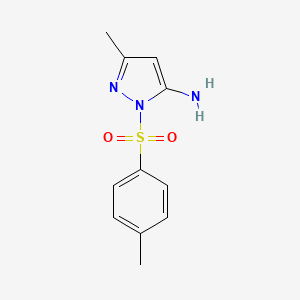 molecular formula C11H13N3O2S B3179841 3-Methyl-1-tosyl-1H-pyrazol-5-amine 