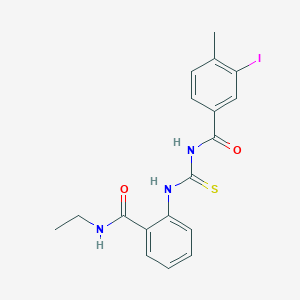 molecular formula C18H18IN3O2S B317992 N-[[2-(ethylcarbamoyl)phenyl]carbamothioyl]-3-iodo-4-methylbenzamide 