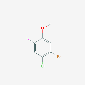 molecular formula C7H5BrClIO B3179977 1-Bromo-2-chloro-4-iodo-5-methoxybenzene CAS No. 1160574-88-8