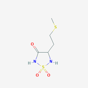 molecular formula C5H10N2O3S2 B3180017 4-[2-(Methylthio)ethyl]-1,1-dioxo-1,2,5-thiadiazolidin-3-one CAS No. 121142-99-2