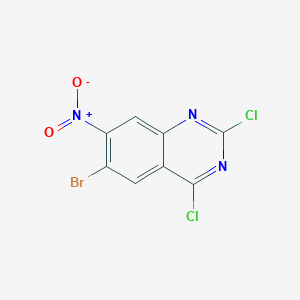 molecular formula C8H2BrCl2N3O2 B3180473 6-Bromo-2,4-dichloro-7-nitroquinazoline CAS No. 174566-27-9