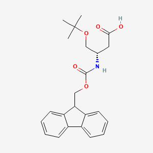 molecular formula C23H27NO5 B3180501 (S)-3-((((9H-Fluoren-9-yl)methoxy)carbonyl)amino)-4-(tert-butoxy)butanoic acid CAS No. 1820583-73-0