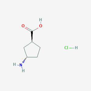 molecular formula C6H12ClNO2 B3180640 (1S,3S)-3-Aminocyclopentanecarboxylic acid hydrochloride CAS No. 2243913-36-0