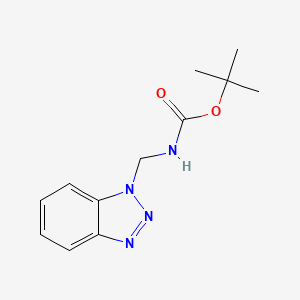 molecular formula C12H16N4O2 B3180771 Tert-butyl N-(benzotriazol-1-ylmethyl)carbamate CAS No. 305860-41-7