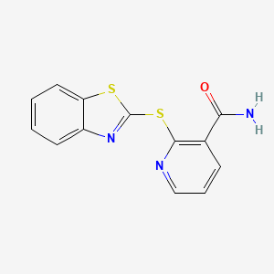 molecular formula C13H9N3OS2 B3180833 2-(benzo[d]thiazol-2-ylthio)nicotinamide CAS No. 353266-42-9