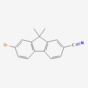 molecular formula C16H12BrN B3181258 7-bromo-9,9-dimethyl-9H-fluorene-2-carbonitrile CAS No. 656238-36-7