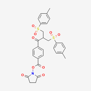 molecular formula C29H27NO9S2 B3181513 Bis-sulfone NHS Ester 