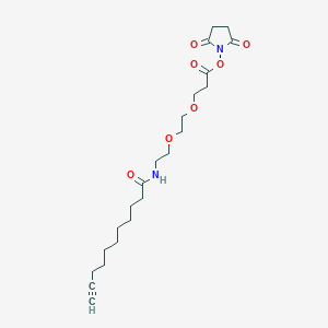 molecular formula C22H34N2O7 B3181669 Propargyl-C8-amido-PEG2-NHS ester CAS No. 1006592-59-1