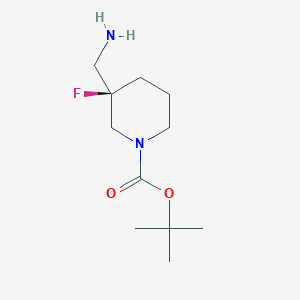 molecular formula C11H21FN2O2 B3181827 tert-Butyl (R)-3-(aminomethyl)-3-fluoropiperidine-1-carboxylate CAS No. 1345456-44-1