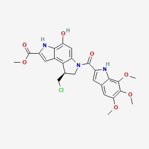 B3181907 (S)-Methyl 8-(chloromethyl)-4-hydroxy-6-(5,6,7-trimethoxy-1H-indole-2-carbonyl)-3,6,7,8-tetrahydropyrrolo[3,2-e]indole-2-carboxylate CAS No. 152785-82-5