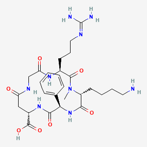 molecular formula C27H41N9O7 B3182023 c(phg-isoDGR-(NMe)k) 