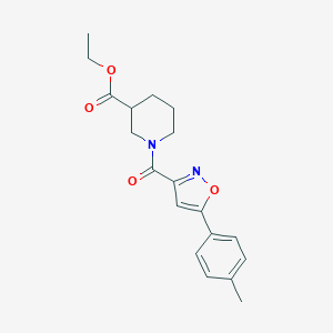 molecular formula C19H22N2O4 B318224 ethyl 1-[5-(4-methylphenyl)-1,2-oxazole-3-carbonyl]piperidine-3-carboxylate 