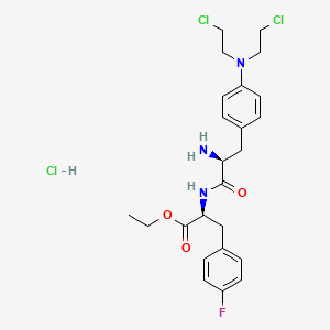 molecular formula C24H31Cl3FN3O3 B3182275 Melflufen hydrochloride CAS No. 380449-54-7