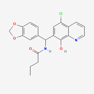 N-[Benzo[1,3]dioxol-5-yl-(5-chloro-8-hydroxy-quinolin-7-yl)-methyl]-butyramide
