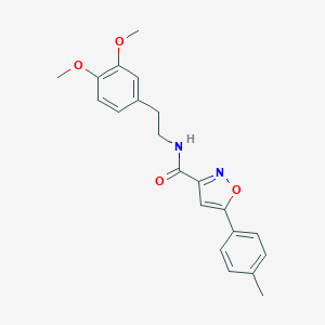 molecular formula C21H22N2O4 B318230 N-[2-(3,4-dimethoxyphenyl)ethyl]-5-(4-methylphenyl)-1,2-oxazole-3-carboxamide 