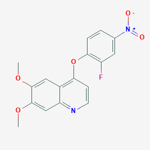 molecular formula C17H13FN2O5 B3182368 4-(2-氟-4-硝基苯氧基)-6,7-二甲氧基喹啉 CAS No. 516526-44-6