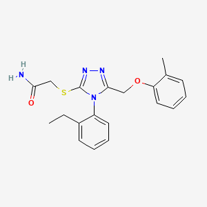 2-[[4-(2-Ethylphenyl)-5-[(2-methylphenoxy)methyl]-1,2,4-triazol-3-yl]sulfanyl]acetamide