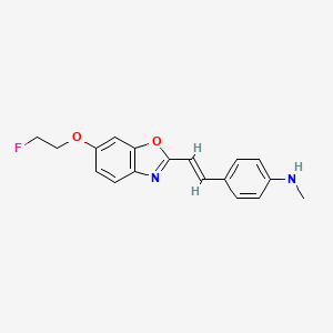 molecular formula C18H17FN2O2 B3182409 6-(2-氟乙氧基)-2-(2-(4-甲基氨基苯基)乙烯基)苯并噁唑 CAS No. 634911-47-0