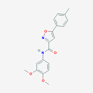 molecular formula C19H18N2O4 B318250 N-(3,4-dimethoxyphenyl)-5-(4-methylphenyl)-1,2-oxazole-3-carboxamide 