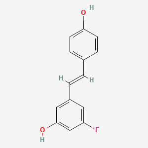 molecular formula C14H11FO2 B3182505 3-fluoro-5-[(E)-2-(4-hydroxyphenyl)ethenyl]phenol CAS No. 861446-16-4