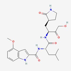 N-[(2S)-1-({(2S)-4-hydroxy-3-oxo-1-[(3S)-2-oxopyrrolidin-3-yl]butan-2-yl}amino)-4-methyl-1-oxopentan-2-yl]-4-methoxy-1H-indole-2-carboxamide