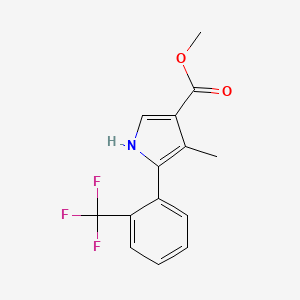 molecular formula C14H12F3NO2 B3182526 Methyl 4-methyl-5-(2-(trifluoromethyl)phenyl)-1H-pyrrole-3-carboxylate CAS No. 880778-75-6