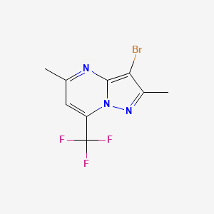 molecular formula C9H7BrF3N3 B3182601 3-Bromo-2,5-dimethyl-7-(trifluoromethyl)pyrazolo[1,5-A]pyrimidine CAS No. 954278-38-7